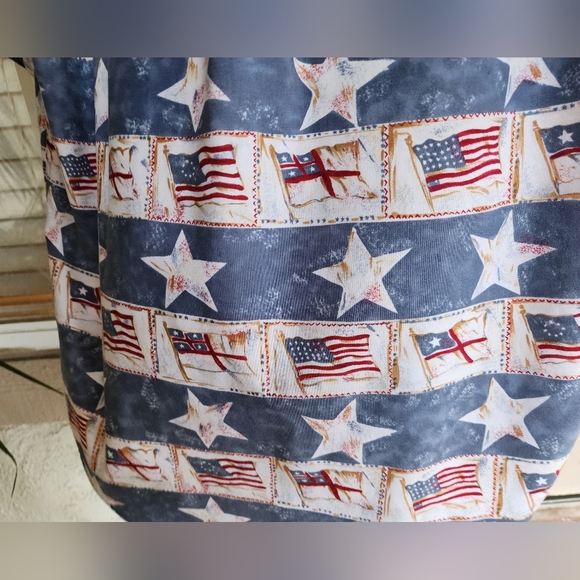 SMALL men Chaps RALPH LAUREN American Flag patriotic button short sleeve shirt - Picture 14 of 15